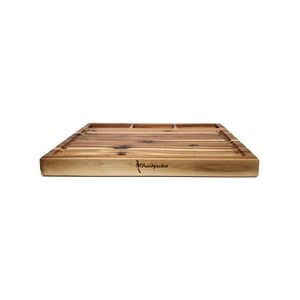 Classica Woodpecker Rectangular Acacia Board with Built-in Bowls 48 x 35 x 3cm