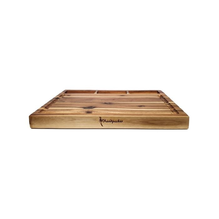 Classica Woodpecker Rectangular Acacia Board with Built-in Bowls 48 x 35 x 3cm