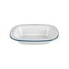 Urban Style Enamelware 24cm Pie Dish w/ Blue Rim - White