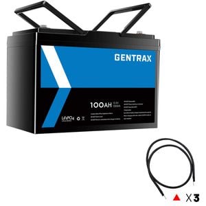 Gentrax 12v 100ah Lithium Battery + 3x 2awg 1.5m Cable