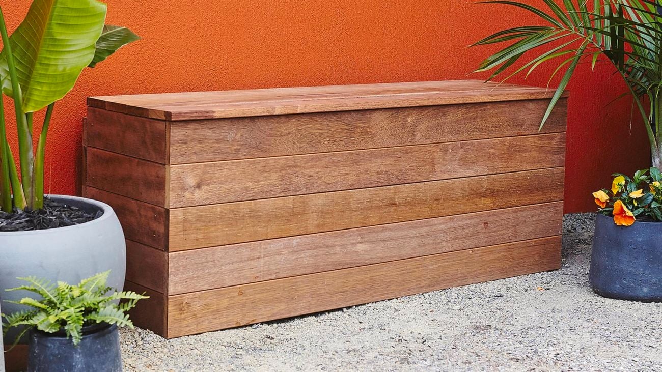 Garden bench storage.