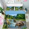 3D Dinosaur Forest River Quilt Cover Set Bedding Set Pillowcases 82