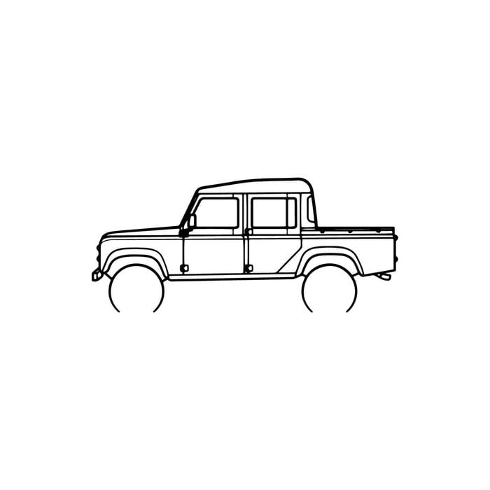 Ignite Laser Land Rover 2006 Defender 110 Silhouette Metal Wall Art Coated Black 23.6inch/60cm