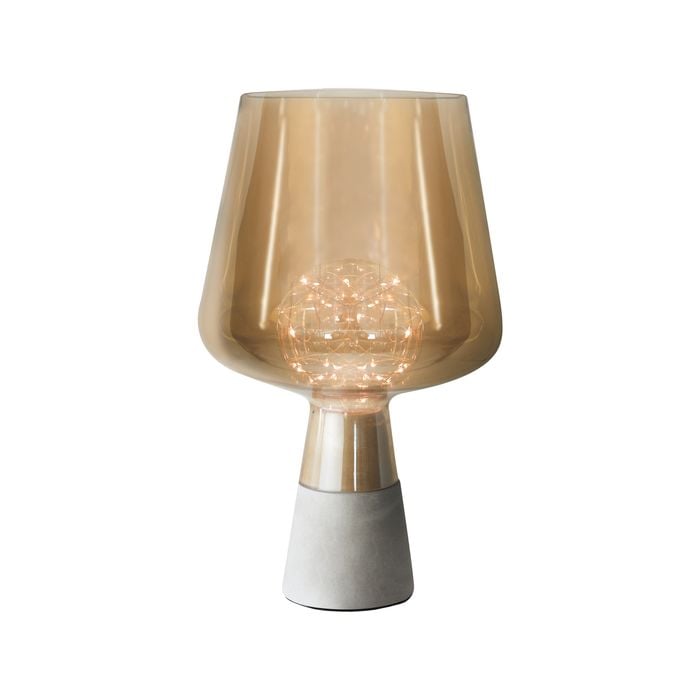 Mirabella Como Amber Glass And Concrete Table Lamp