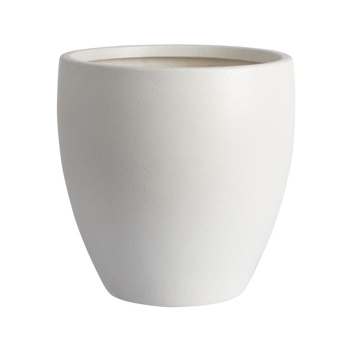 Tuscan Path 31 x 31cm White Harper Egg Fibreglass Pot