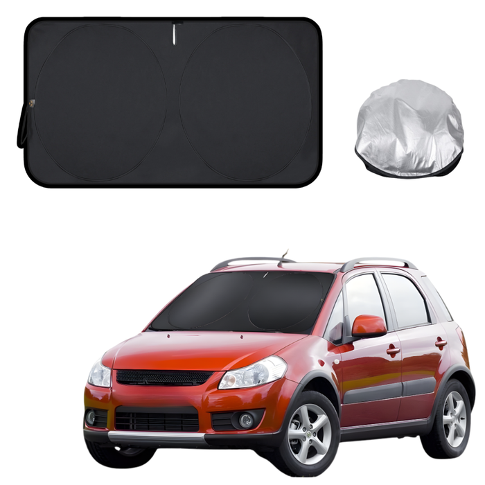 Front Windscreen Sun Shade for Suzuki SX4 2006 - 2013 Manual (GY/EY/RW) - Standard 150 x 85 cm - Black