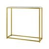 Oikiture Console Table Hallway Entry Side Tables Marble Effect Hall Display Gold&White
