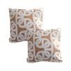SOGA 2X 50cm Artistic Camel Brown White Geometric Pattern Throw Pillow