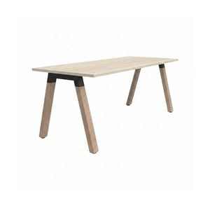 Olg Plantation Single Solid Oak Frame Nordic Maple Top Office Desk L1500mm X W750mm