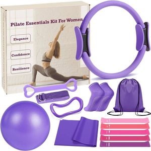 Fohoa 13 Piece Pilates Set With Yoga Ring Resistance Bands And Ball