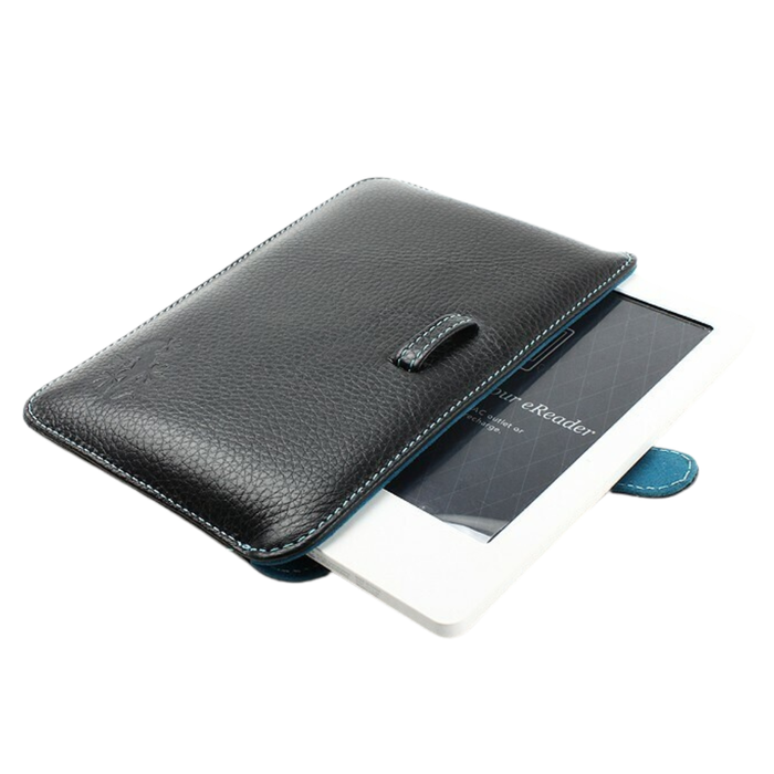 Gecko Sleeve for Kindle,  Universal Genuine Leather Sleeve for 6" eReaders, Black