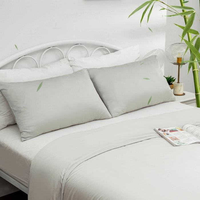LINENOVA 100% Bamboo Pillow cases Slip Cover Pillowcase - Sage green European