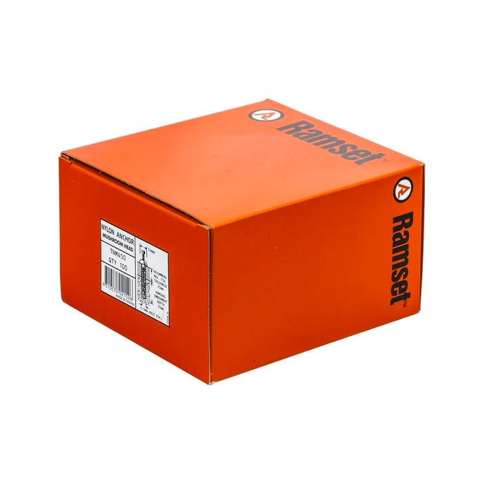 Ramset 6.5 x 50mm Mushroom Head Nylon Anchor - 100 Pack