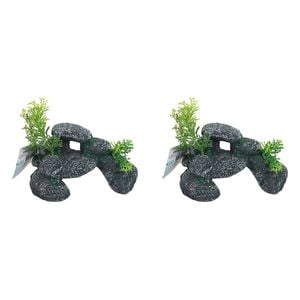 2PK Dudley's World Of Pets Aquarium/Fish Tank Resin Boulder Decor 12cm
