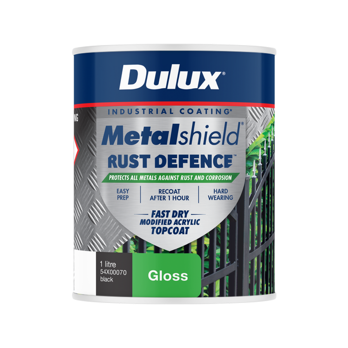 Dulux 1L Black Gloss Metalshield Rust Defence