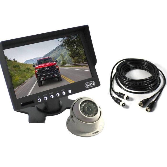 Elinz 7" Monitor HD 12V/24V Reversing CCD Eyeball Camera Truck Caravan - 7.0" | Wired Transmission | 4PIN System