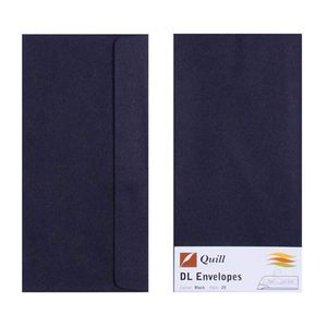 Quill Envelope 25pk 80gsm (DL) (Black)