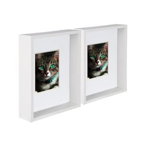 Nicola Spring 8" x 10" 3D Deep Box Photo Frames with White 4" x 6" Mount - Pack of 2