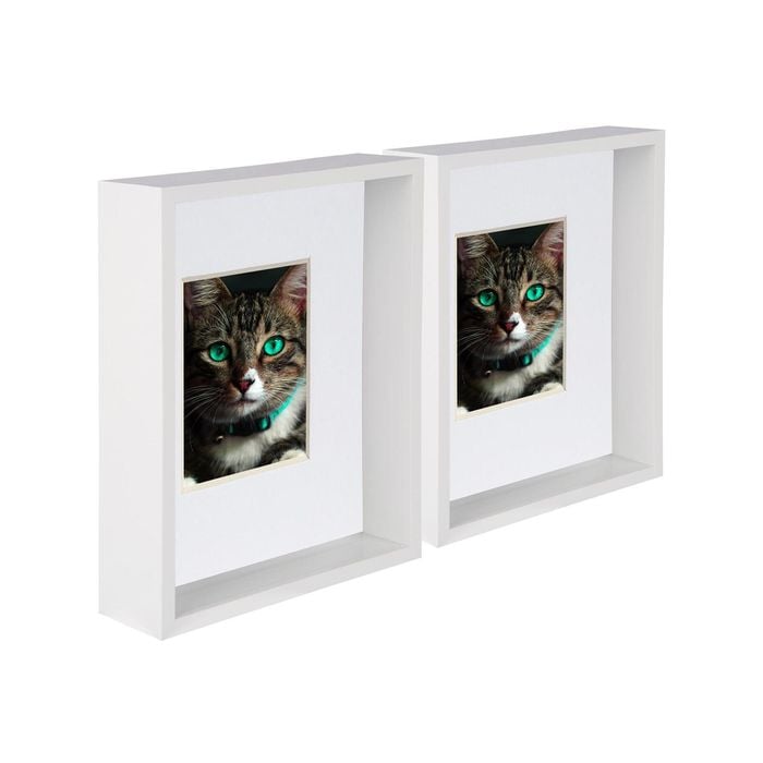Nicola Spring 8" x 10" 3D Deep Box Photo Frames with White 4" x 6" Mount - Pack of 2
