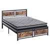Levede Industrial Bed Frame & 5-Zone Pocket Spring Mattress Queen