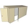 Build-A-Shed 1.2 x 4.5 x 2.0m Tunnel Shed Tunnel Hinged Door with 1 Hinged Side Door - Cream
