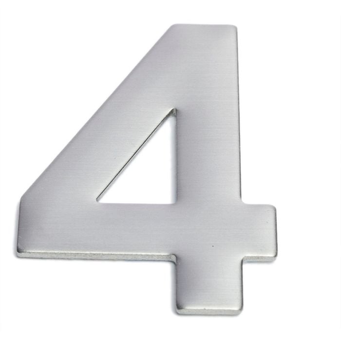 Sandleford 75mm 4 Stainless Steel Self Adhesive Numeral