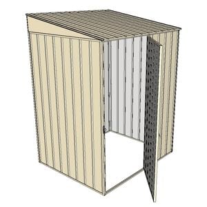 Build-A-Shed 1.2 x 1.5 x 2.0m Skillion Single Hinged Side Door Shed - Cream