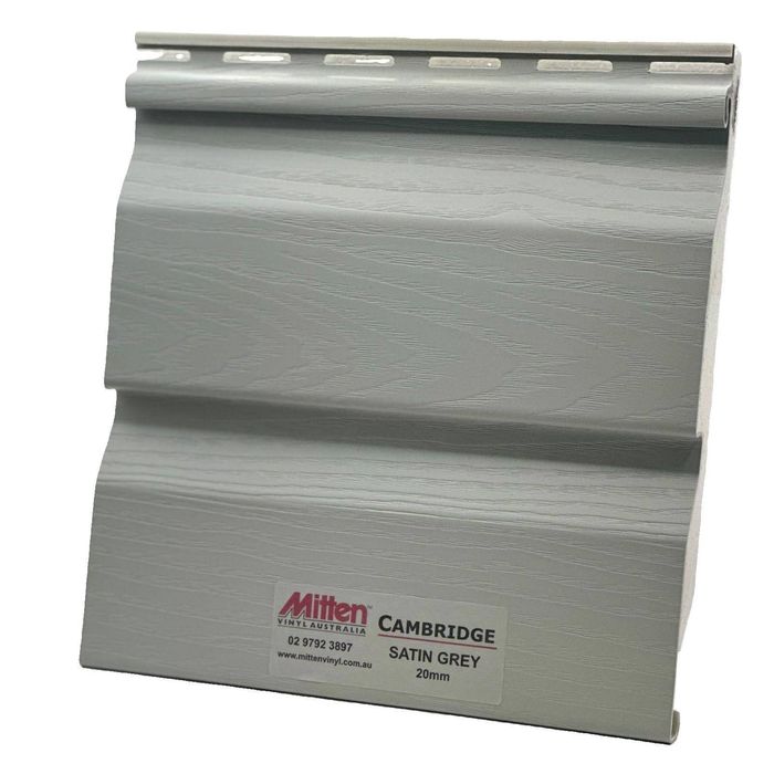 Mitten Vinyl Australia 5.84m x 20mm Satin Grey Cambridge Vinyl Cladding