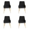 Sk Designer Living | Pack Of 4 | Rio Dining Chair | Natural Legs - Dark Grey Fabric