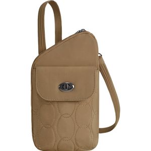 Travelon Runways Anti-Theft Slim Asymmetric Crossbody Bag in Latte