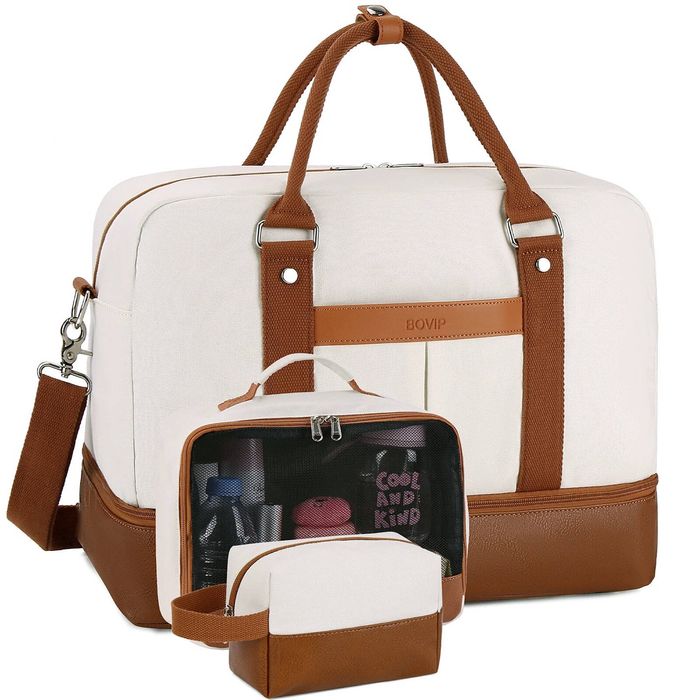 Lifebay Travel Tote Duffel Bag with Shoe Compartment