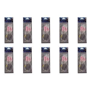 10x Wilson Rigged to Jig Rig 3 Hook Squid Style Jig Fully UV Active - Colour #2