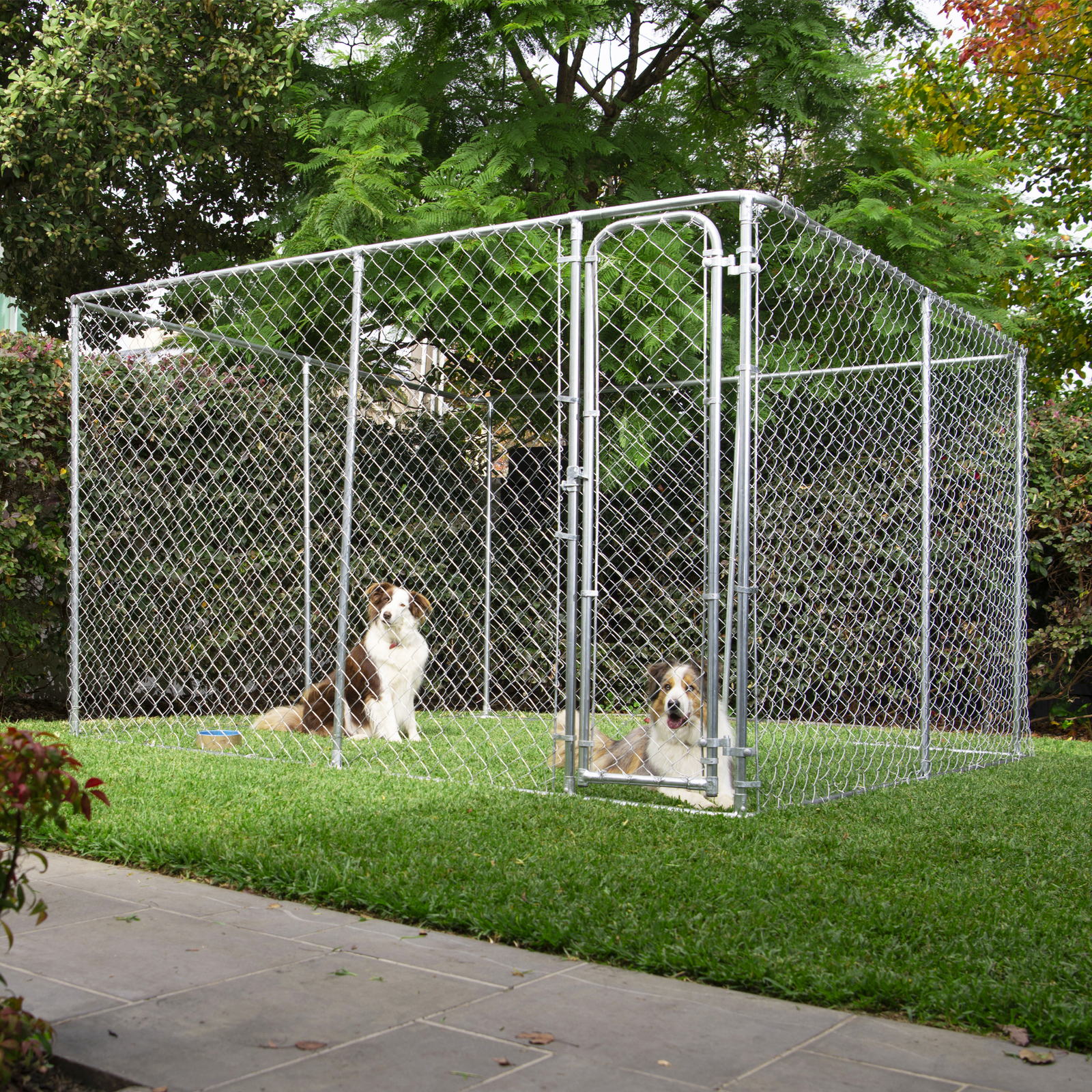 RapidMesh 2 In 1 Galvanised Steel Dog Run And Kennel Animal Enclosure Bunnings Australia