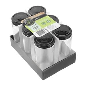 6PK Lemon & Lime 500ml Preserve Jar Capri Glass w/ Black Lid