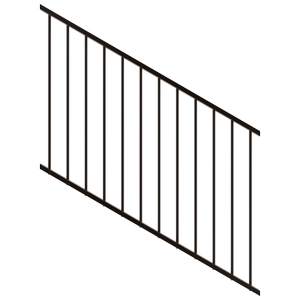 ProtectorAl 350-1200 x 900mm Black Satin Raked 16-30º Flat Top Garden Fence Panel