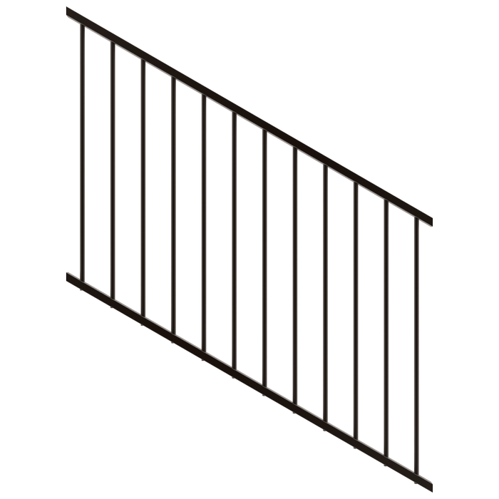 ProtectorAl 350-1200 x 900mm Black Satin Raked 16-30º Flat Top Garden Fence Panel