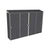 Build-a-Shed 0.4 x 3.0m Four Sliding Doors Garden Locker - Grey