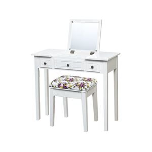Costway Dressing Table Set W/flip Top Mirror & Drawer