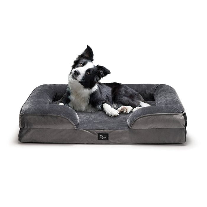 Petzly Dog Bed Sides Egg-crate Foam Removable Washable Cover Grey