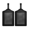 2PK Moki Stylish Sustainable Leather Travel Luggage Tag for MokiTag Card Black
