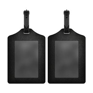 2PK Moki Stylish Sustainable Leather Travel Luggage Tag for MokiTag Card Black