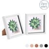Nicola Spring 2 Piece 8 X 8 3d Shadow Box Photo Frame Set - Craft Display Picture Frame With 6 X 6 Mount - White