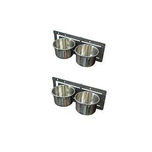 Yes4pets 2 Sets Medium Pet Rabbit Bird Parrot Dog Cat Water Food Bowl Feeder Chicken Poultry Coop Cup