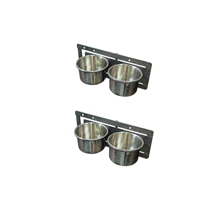 Yes4pets 2 Sets Medium Pet Rabbit Bird Parrot Dog Cat Water Food Bowl Feeder Chicken Poultry Coop Cup