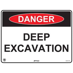 Pinnacle 400 x 300mm Poly Danger Deep Excavation Sign