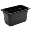 Vogue Gastronorm Pan Polycarbonate Black Gn 1/4 150mm Commercial Kitchen Food Storage Container