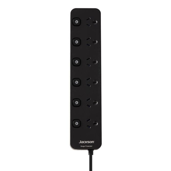 Jackson 6 Outlet Switched Powerboard with Surge Protection