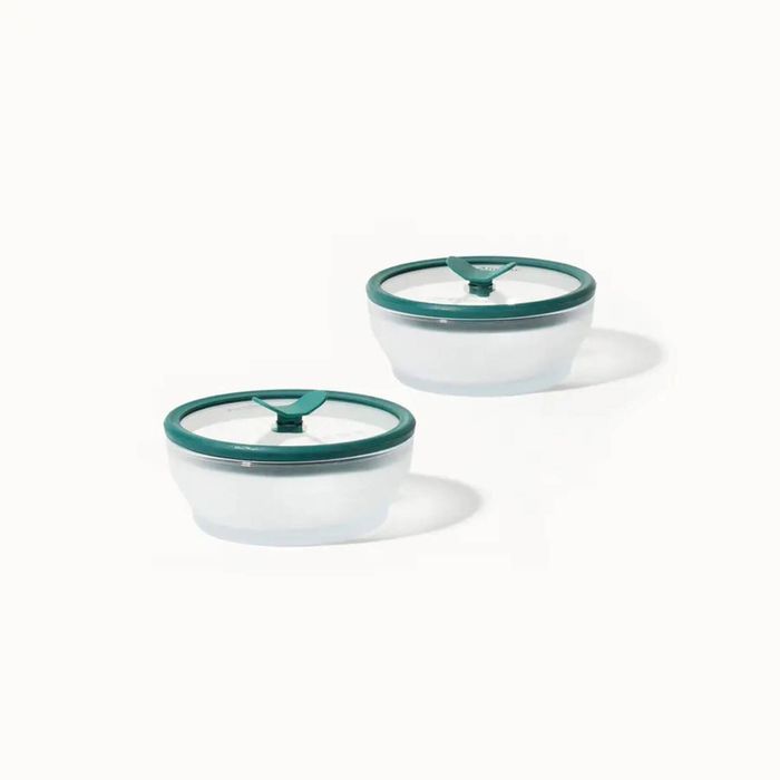 Anyday The Small Dish Set | Kale | Glass Microwave Steamer