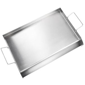 VEVOR Stove Top Griddle Silver Stainless Steel Non-Stick Family Pan Cookware with Handles and Oil Groove
