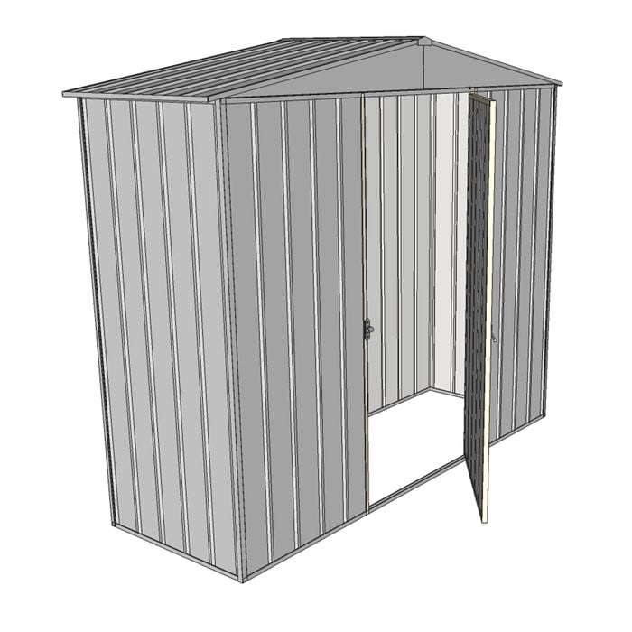 Build-a-Shed 2.3 x 0.8 x 2.3m Gable No Side Doors Garden Shed - Zinc